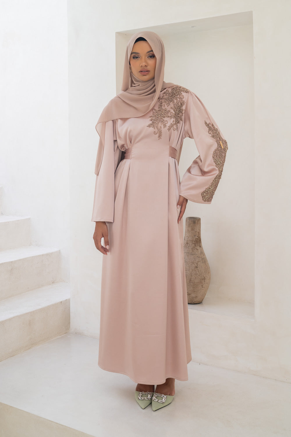 Petal Satin Abaya